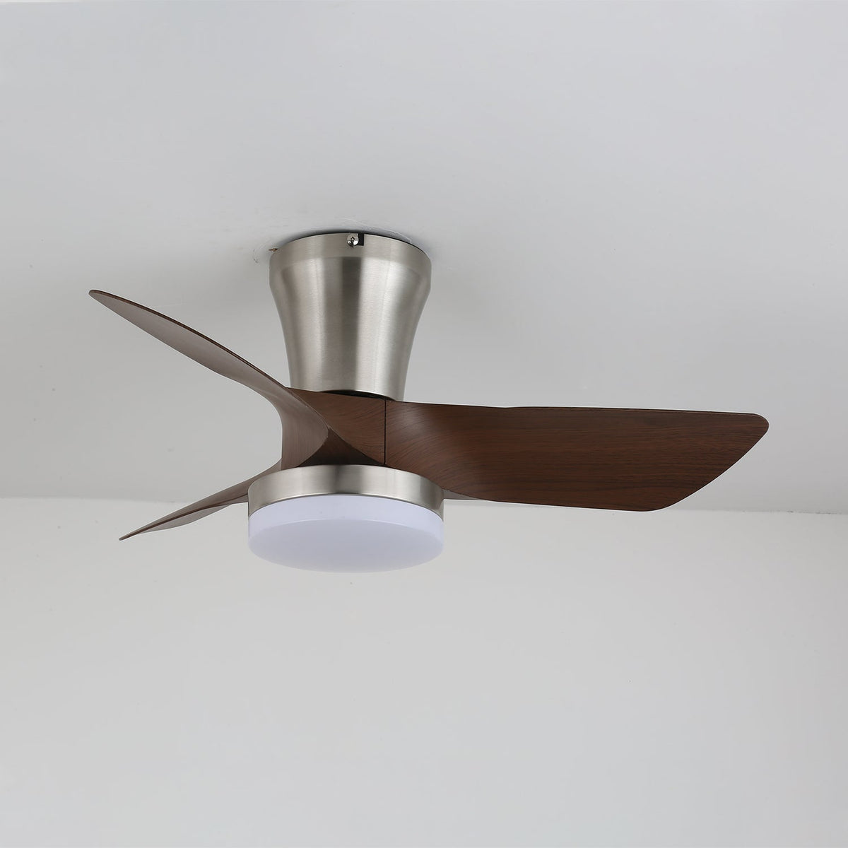 Trivon ventilador de techo con luz moderno de madera de nogal
