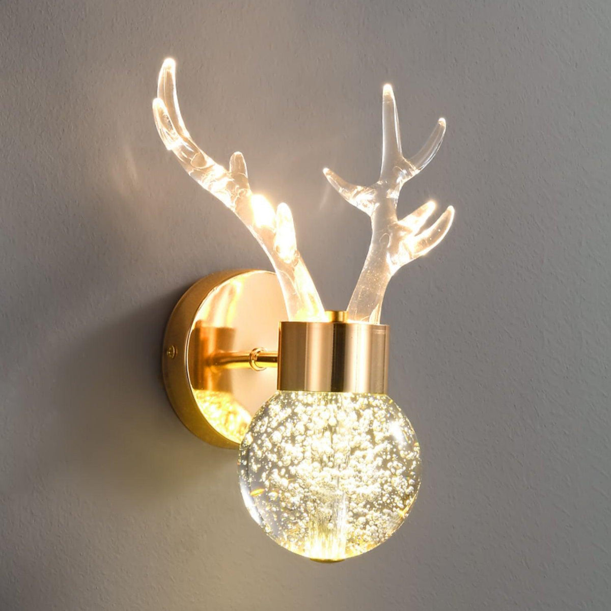 Cexi aplique de pared postmoderno lujo ciervo cristal