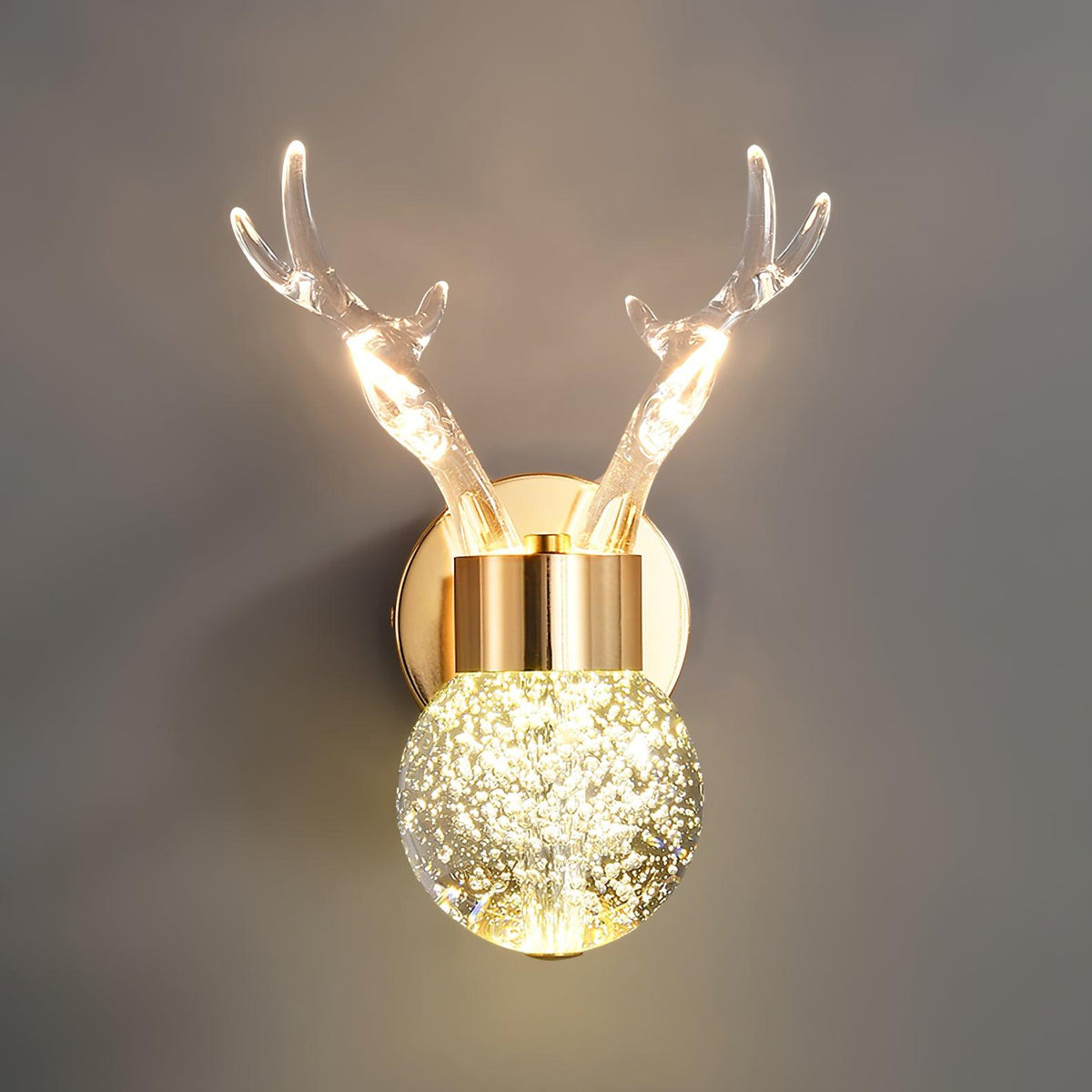 Cexi aplique de pared postmoderno lujo ciervo cristal