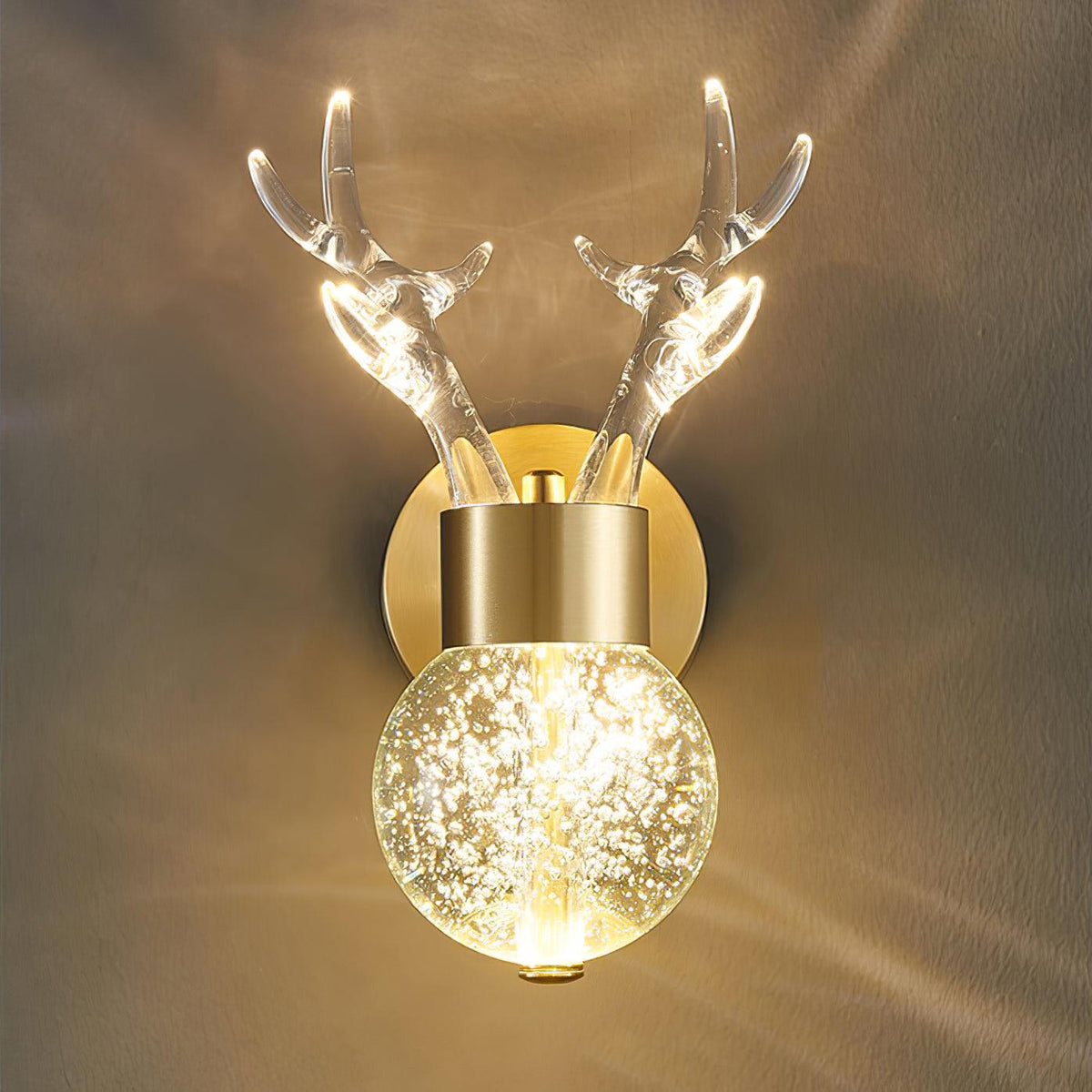 Cexi aplique de pared postmoderno lujo ciervo cristal
