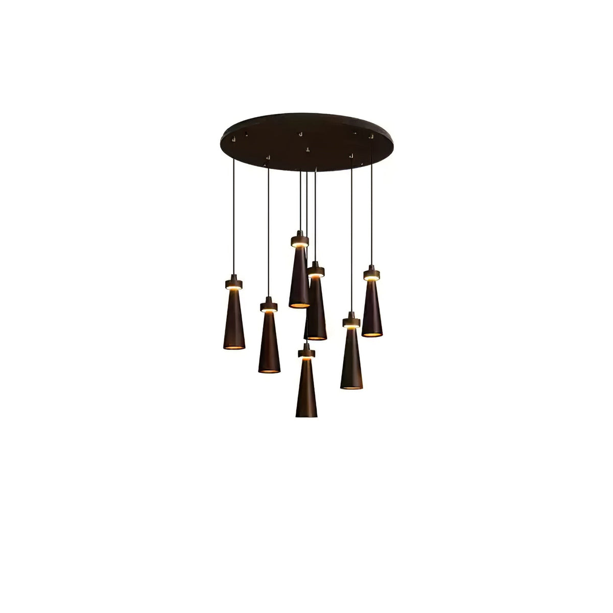 Taper Lámpara Colgante Negro Minimalista Madera