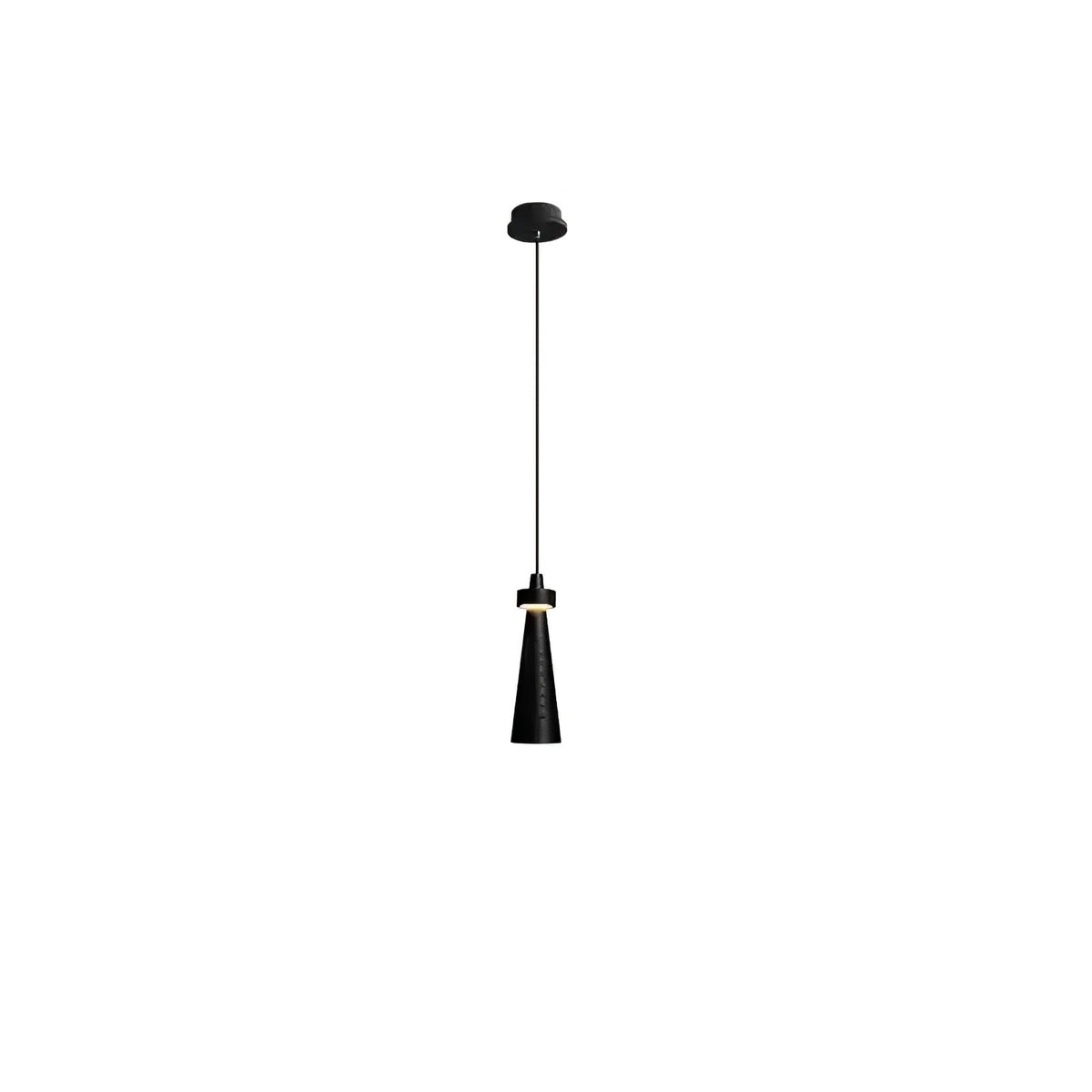 Taper Lámpara Colgante Negro Minimalista Madera