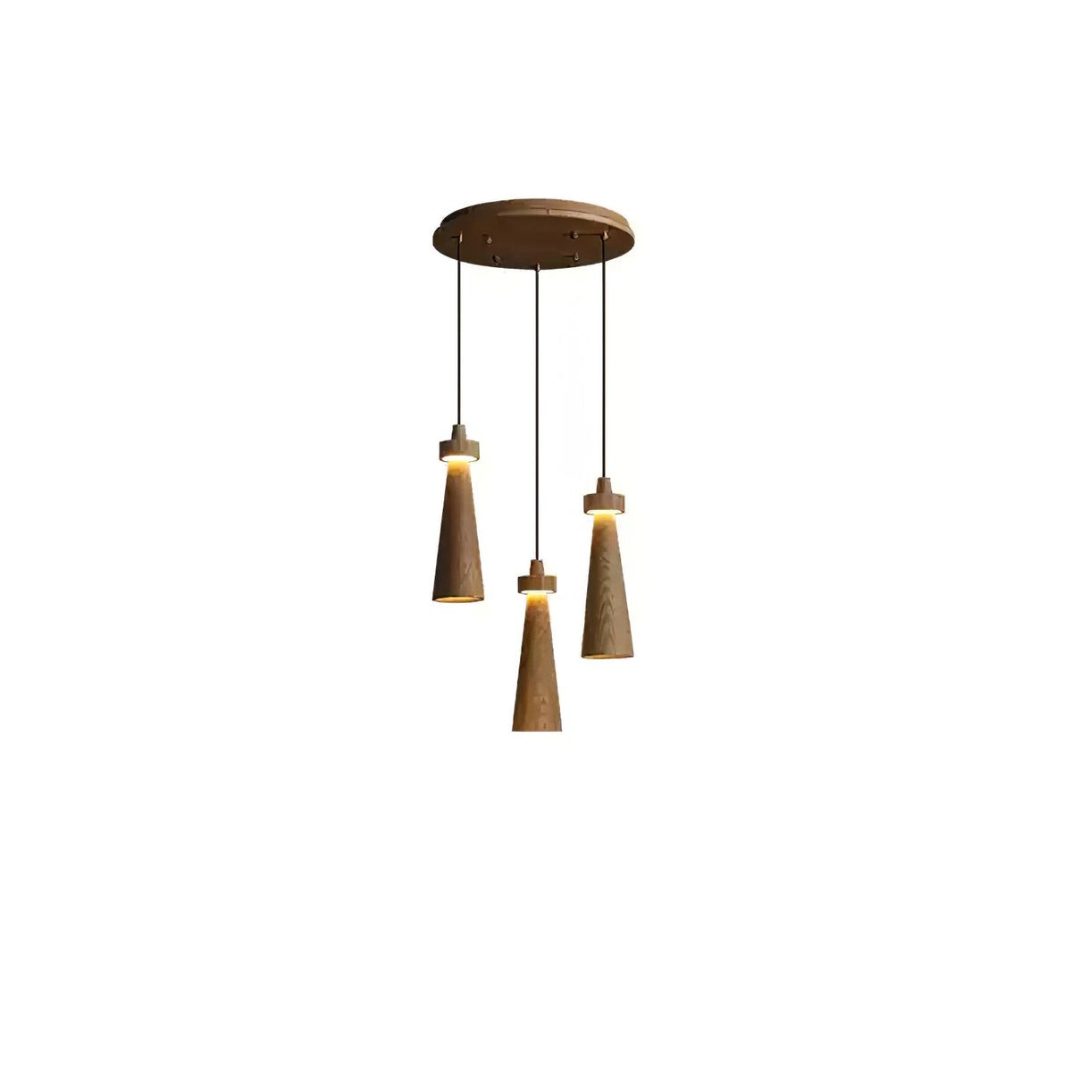 Taper Lámpara Colgante Negro Minimalista Madera