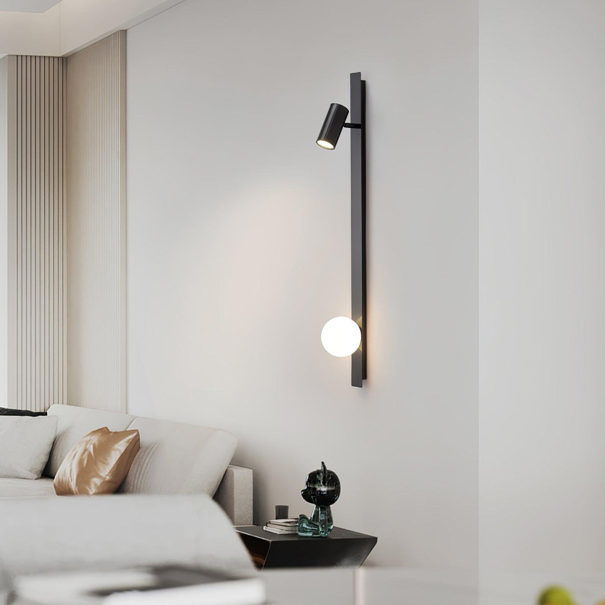 Aloz aplique de pared minimalista de vidrio y latón