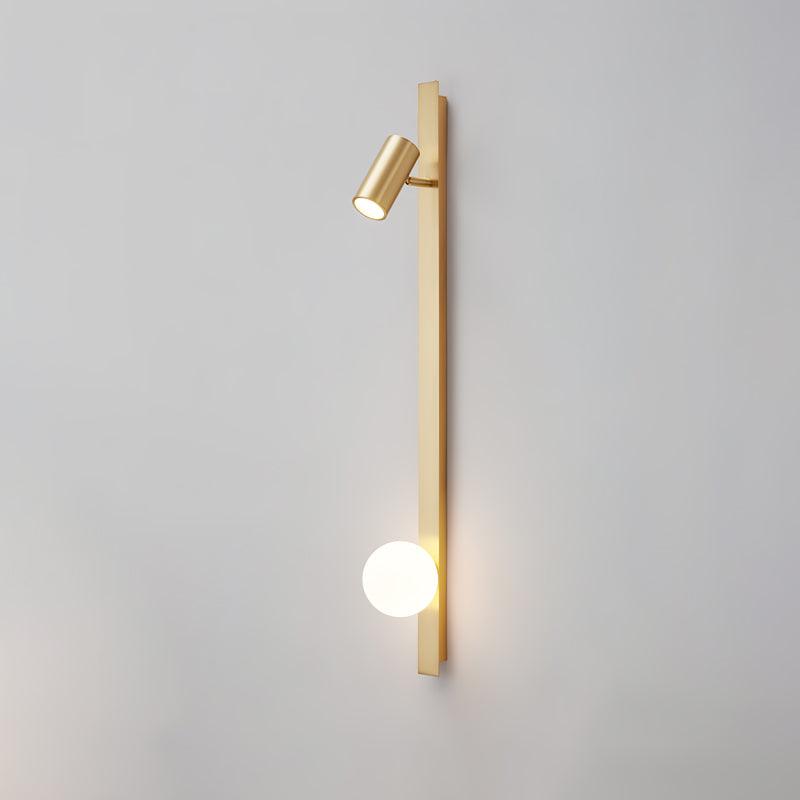 Aloz aplique de pared minimalista de vidrio y latón