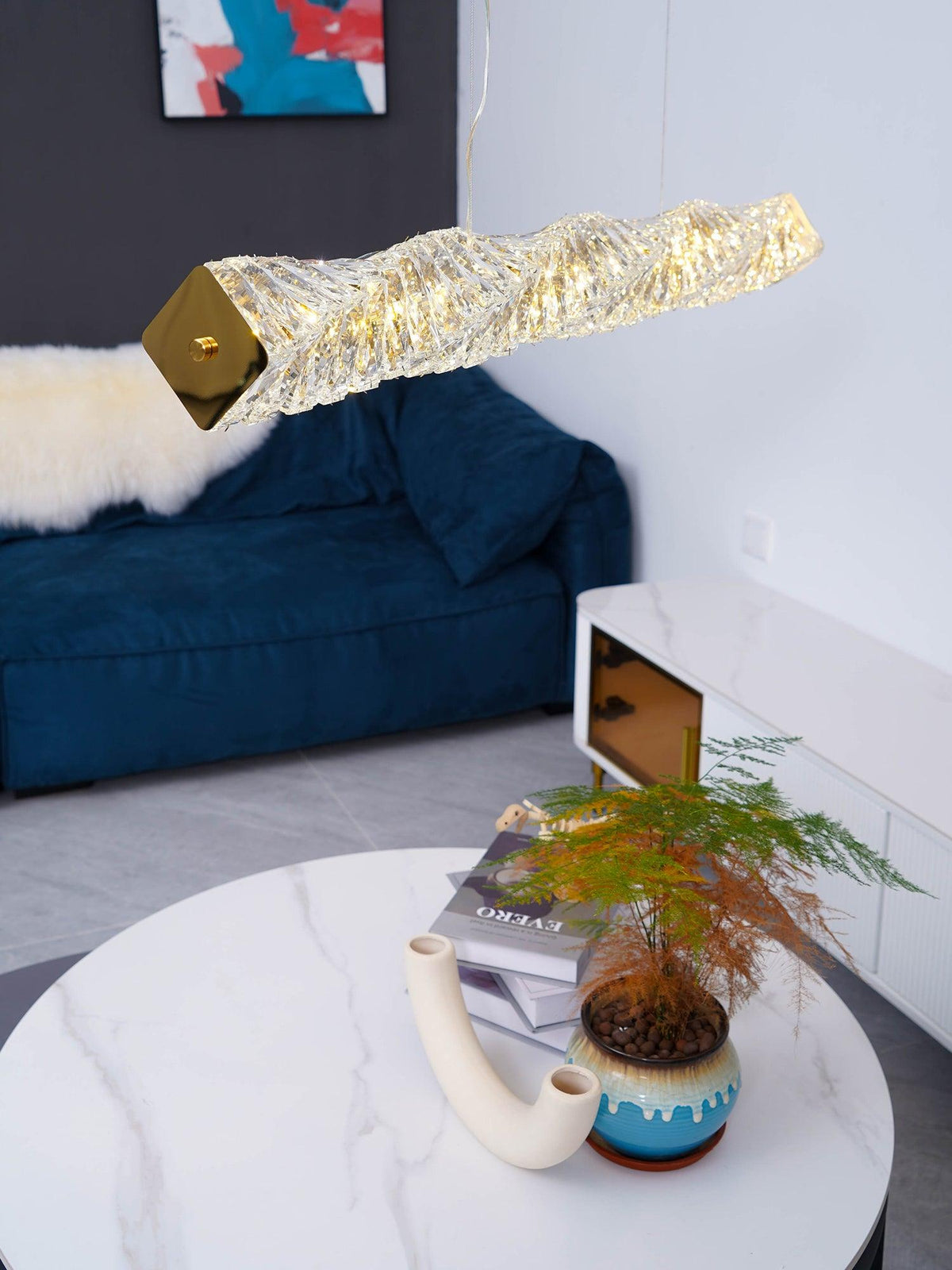 Stream lámpara colgante de cristal larga