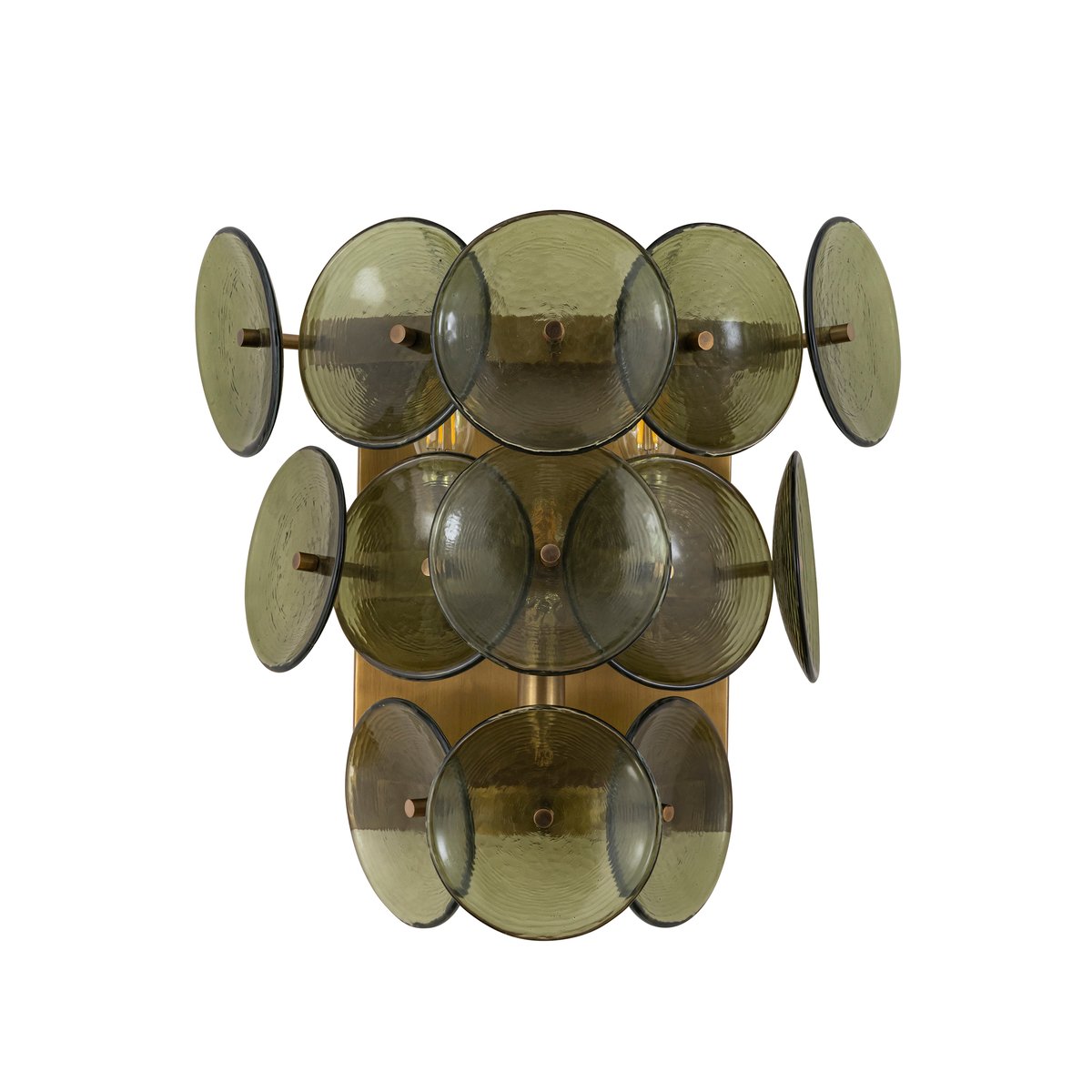 Aurora Wandleuchte Bernstein Pressglas Scheibe Mid-Century