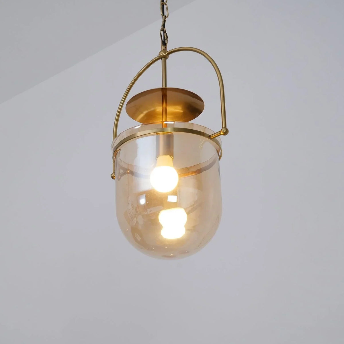June Unusual  Glass Amber Clear Pendant Light