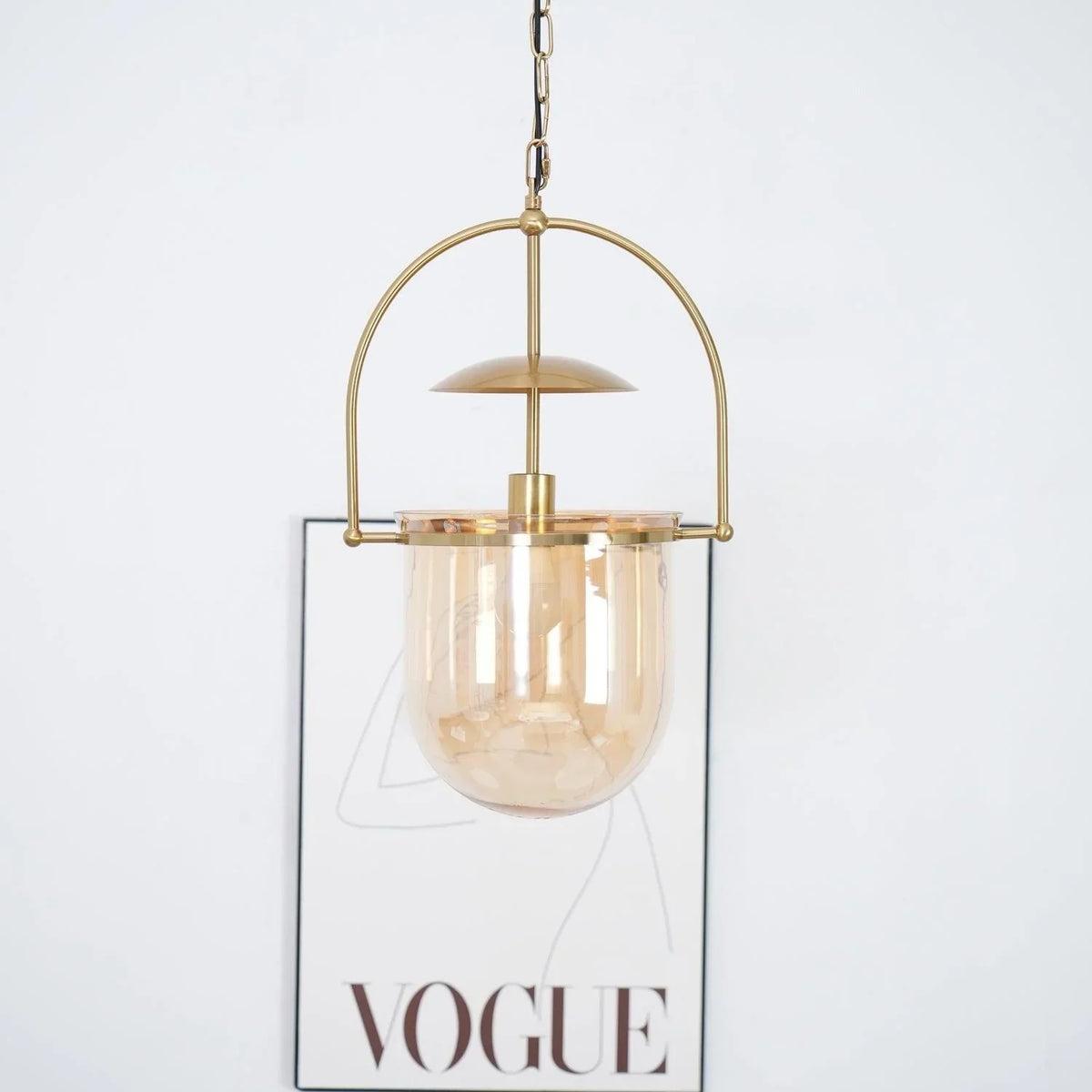 June Unusual  Glass Amber Clear Pendant Light