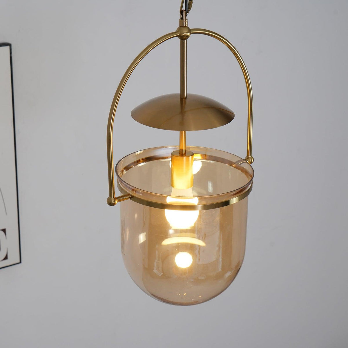 Velanaya lámpara colgante de vidrio con latón estilo vintage para sala de estar