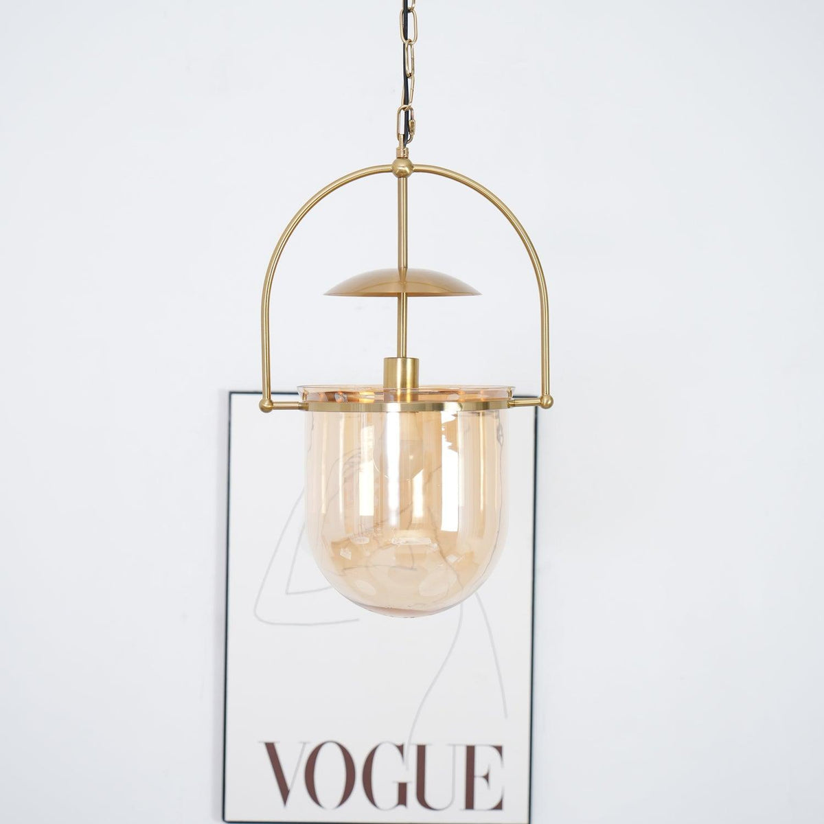Velanaya lámpara colgante de vidrio con latón estilo vintage para sala de estar