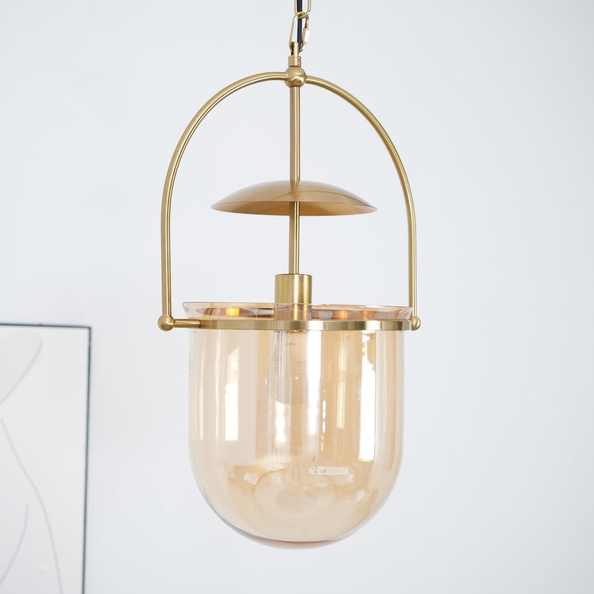 Velanaya lámpara colgante de vidrio con latón estilo vintage para sala de estar