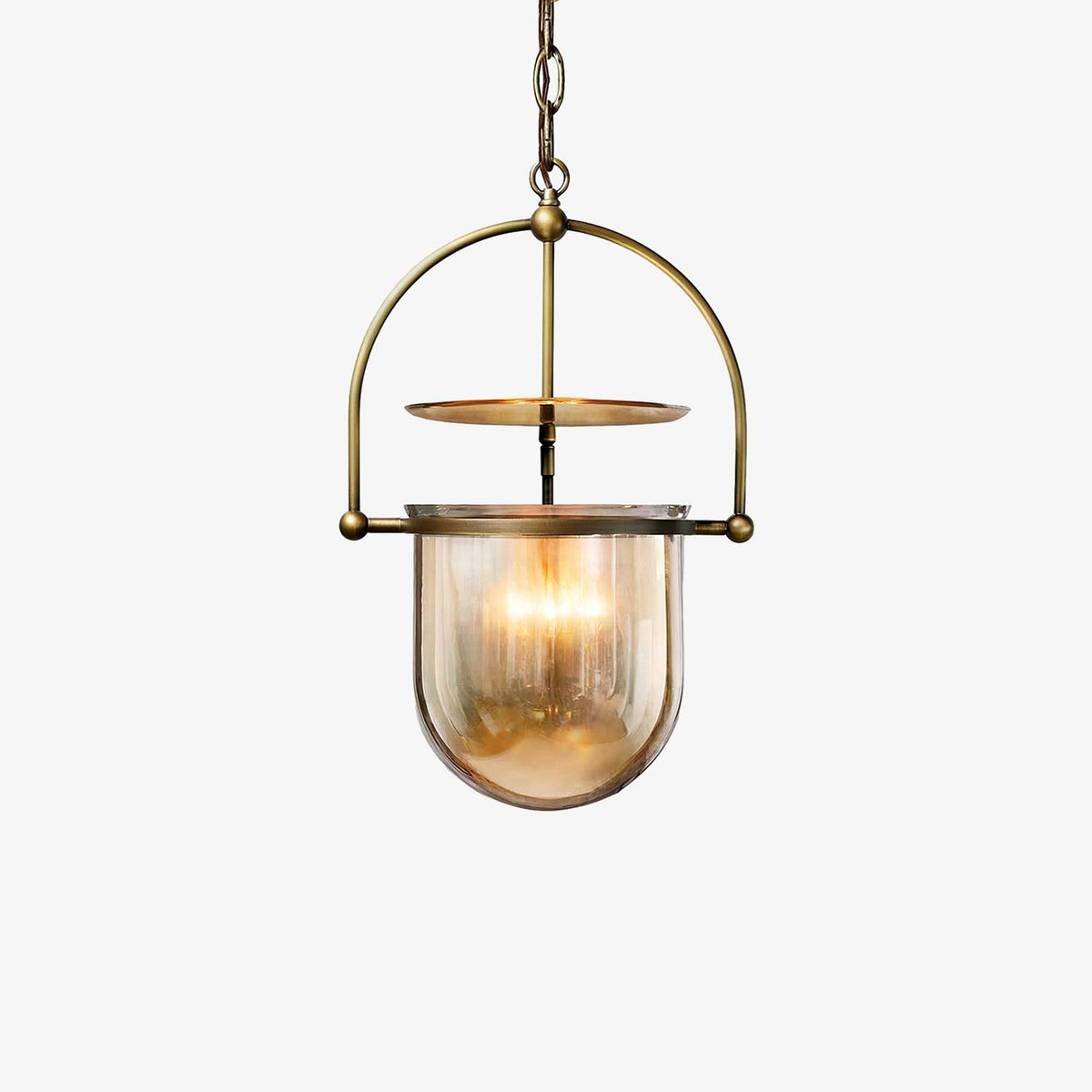 Velanaya lámpara colgante de vidrio con latón estilo vintage para sala de estar