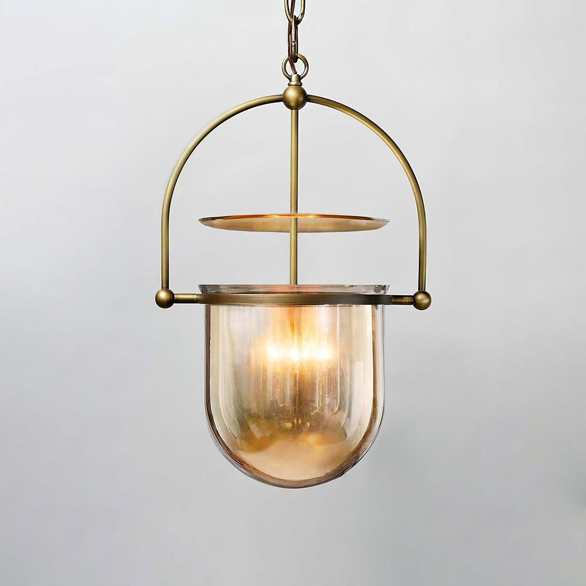 Velanaya lámpara colgante de vidrio con latón estilo vintage para sala de estar