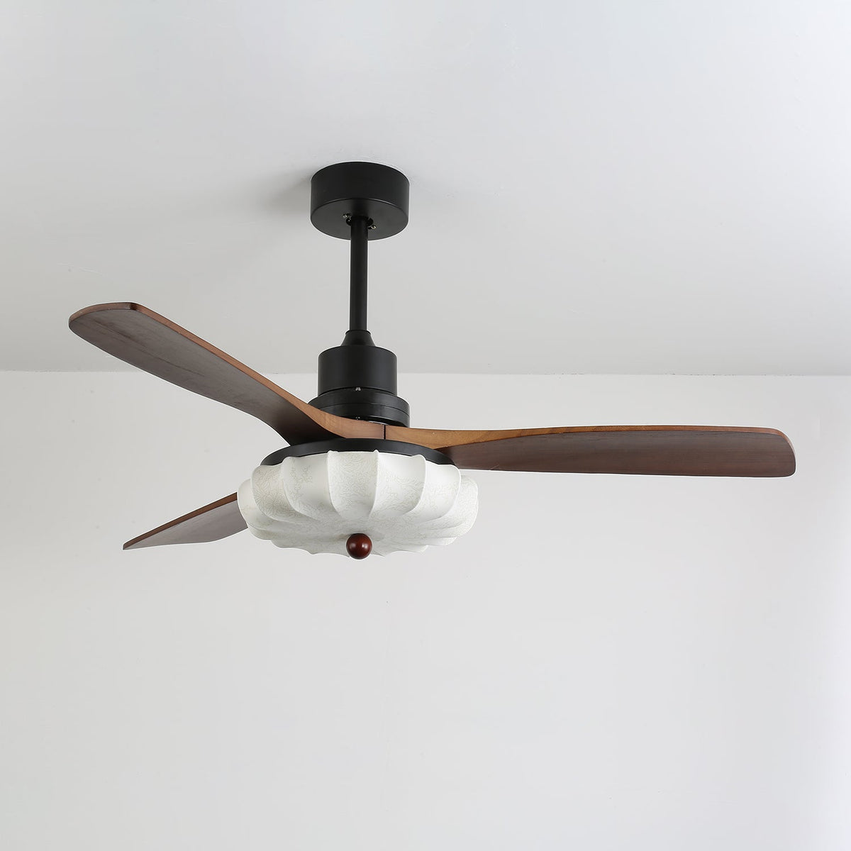 Ventra Vintage vidrio madera ventilador de techo con luz