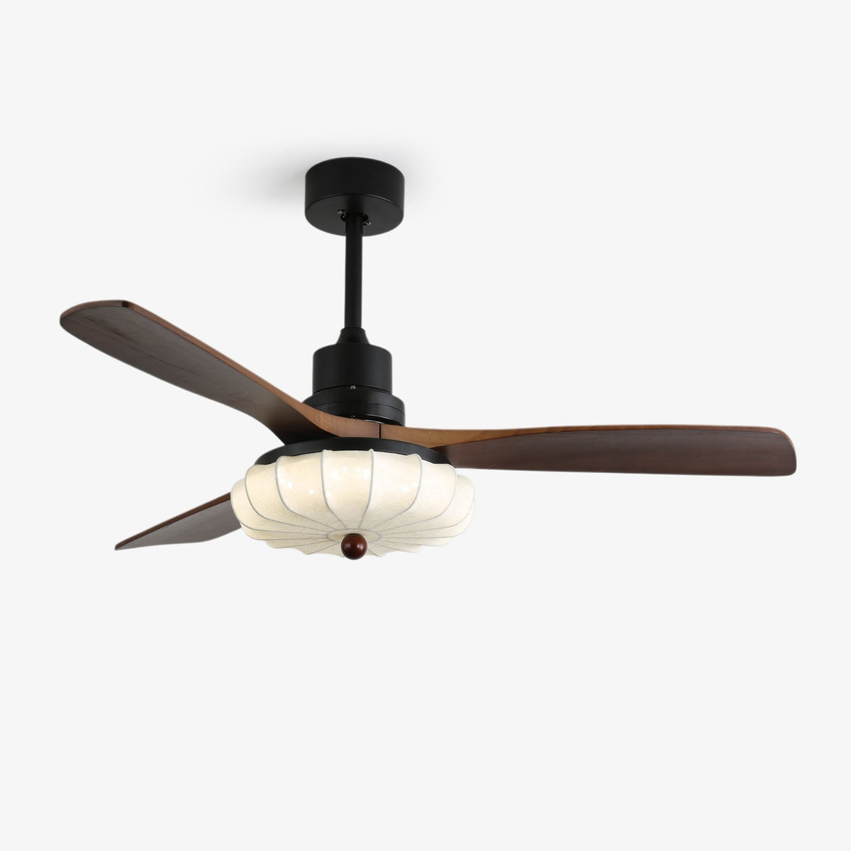 Ventra Vintage vidrio madera ventilador de techo con luz