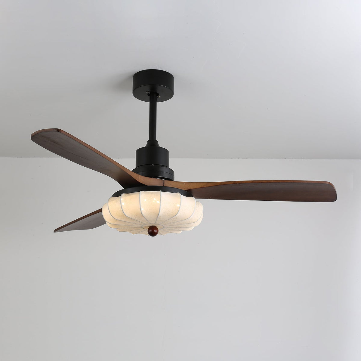 Ventra Vintage vidrio madera ventilador de techo con luz