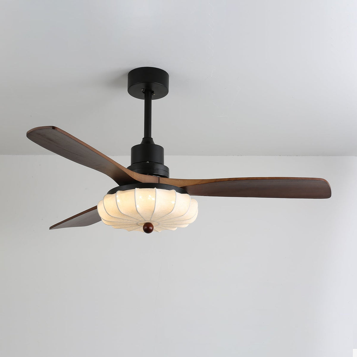 Ventra Vintage vidrio madera ventilador de techo con luz