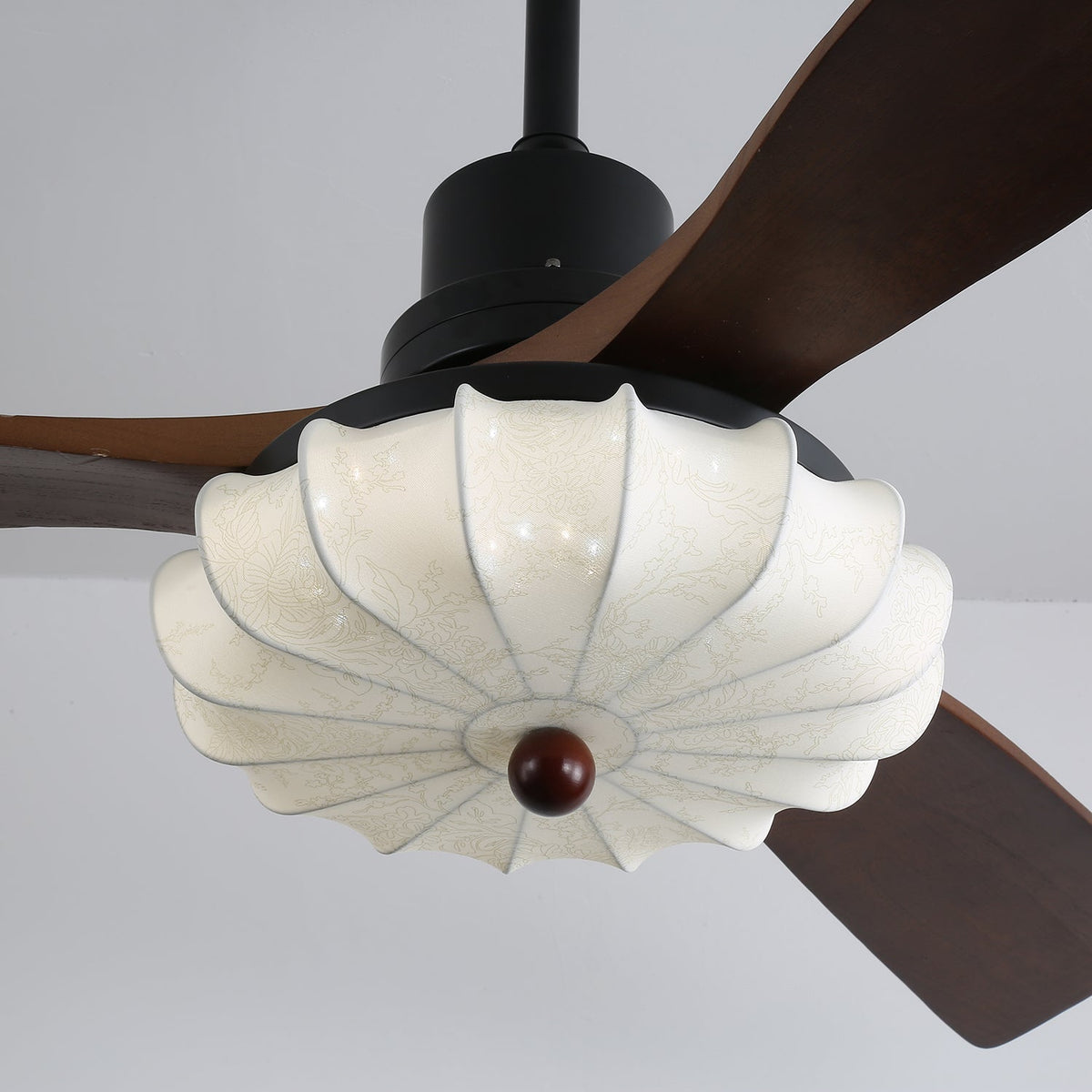Ventra Vintage vidrio madera ventilador de techo con luz
