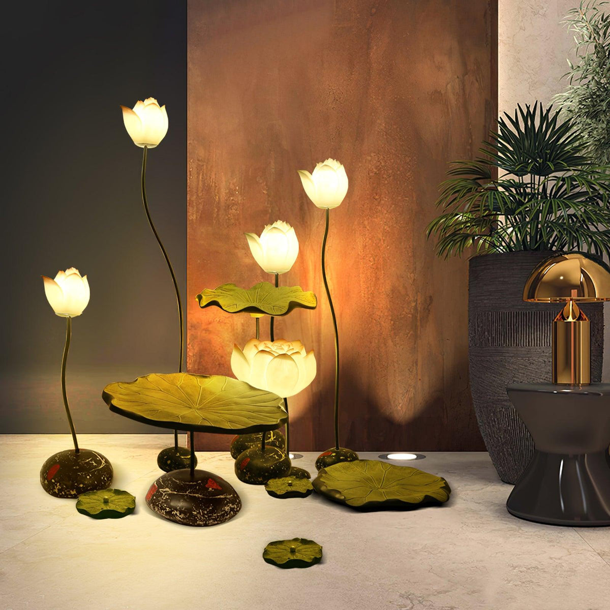 Arixen lámpara de pie elegante de lotus