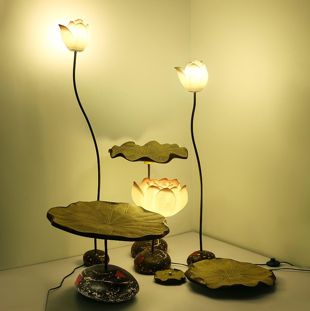Arixen lámpara de pie elegante de lotus