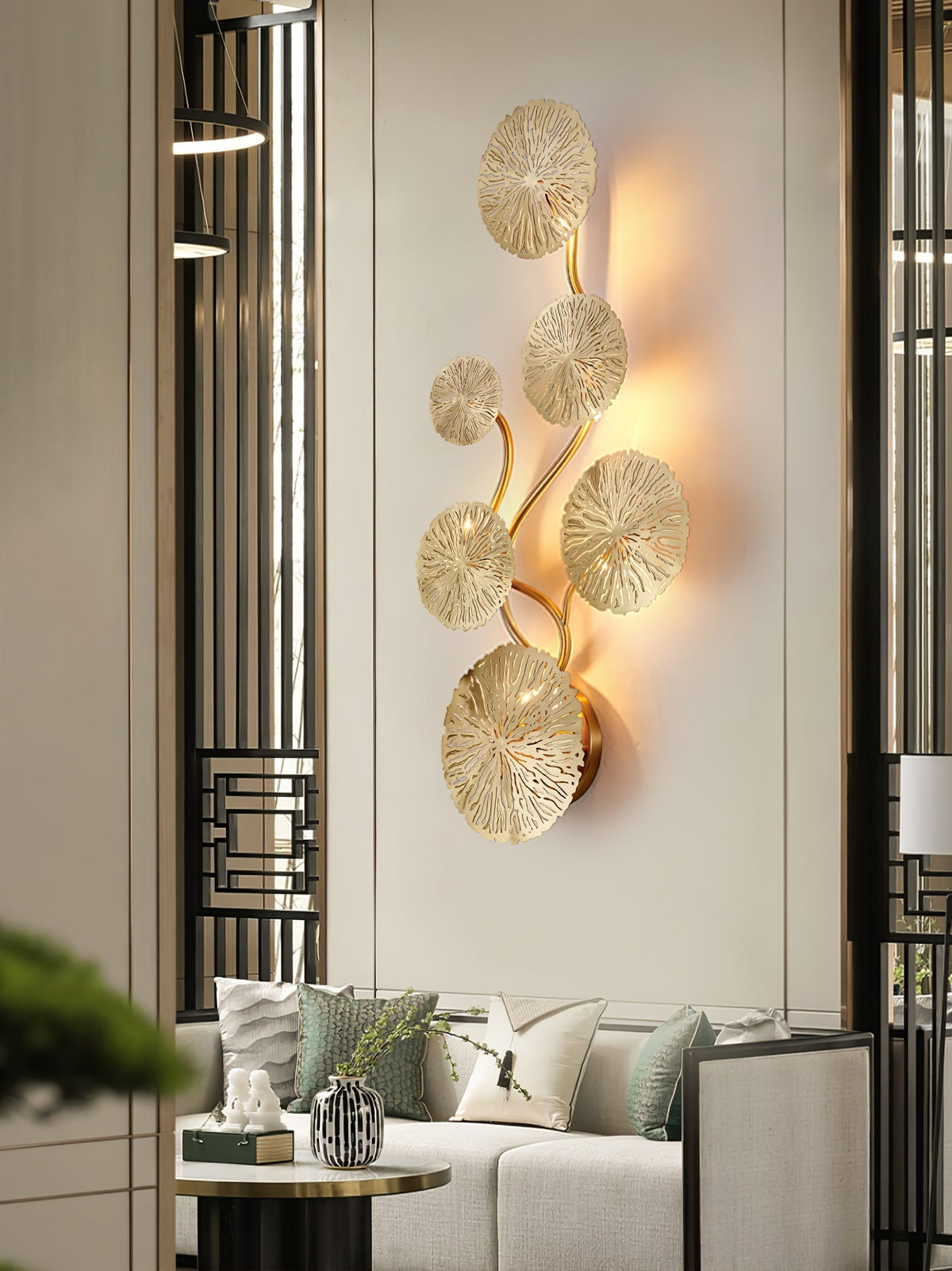 Rylso aplique de pared Lotus Leaf de latón