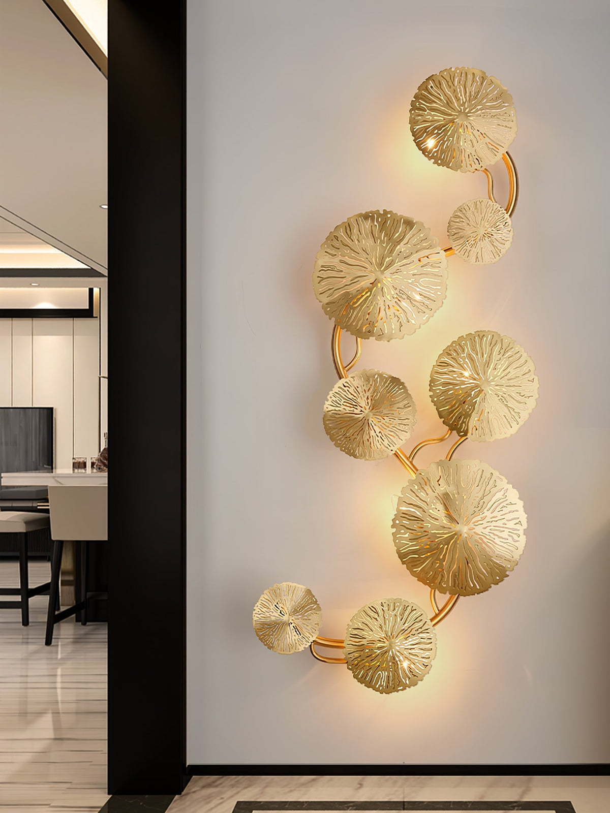 Rylso aplique de pared Lotus Leaf de latón