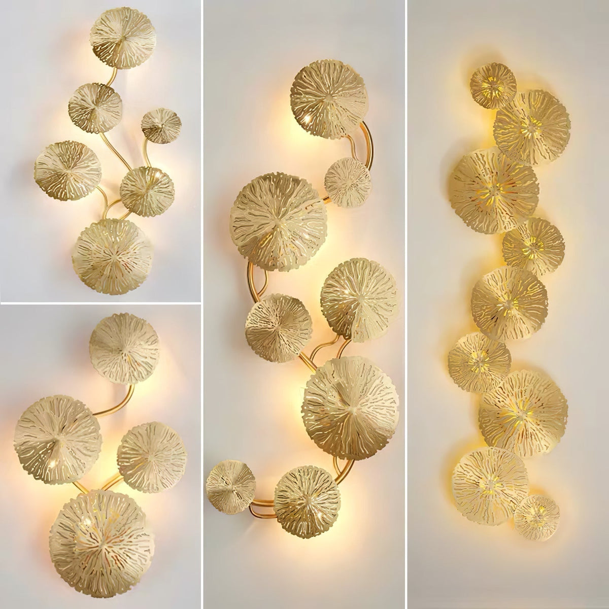 Rylso aplique de pared Lotus Leaf de latón