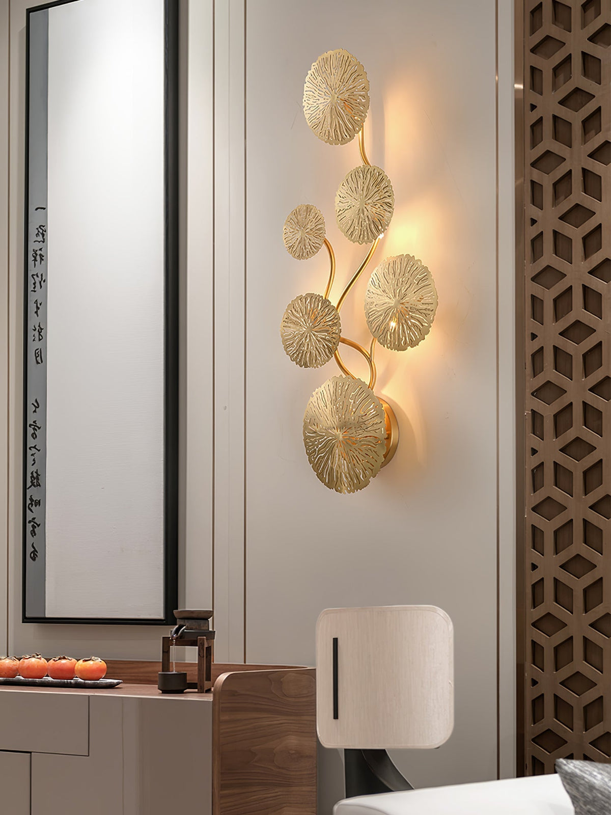 Rylso aplique de pared Lotus Leaf de latón