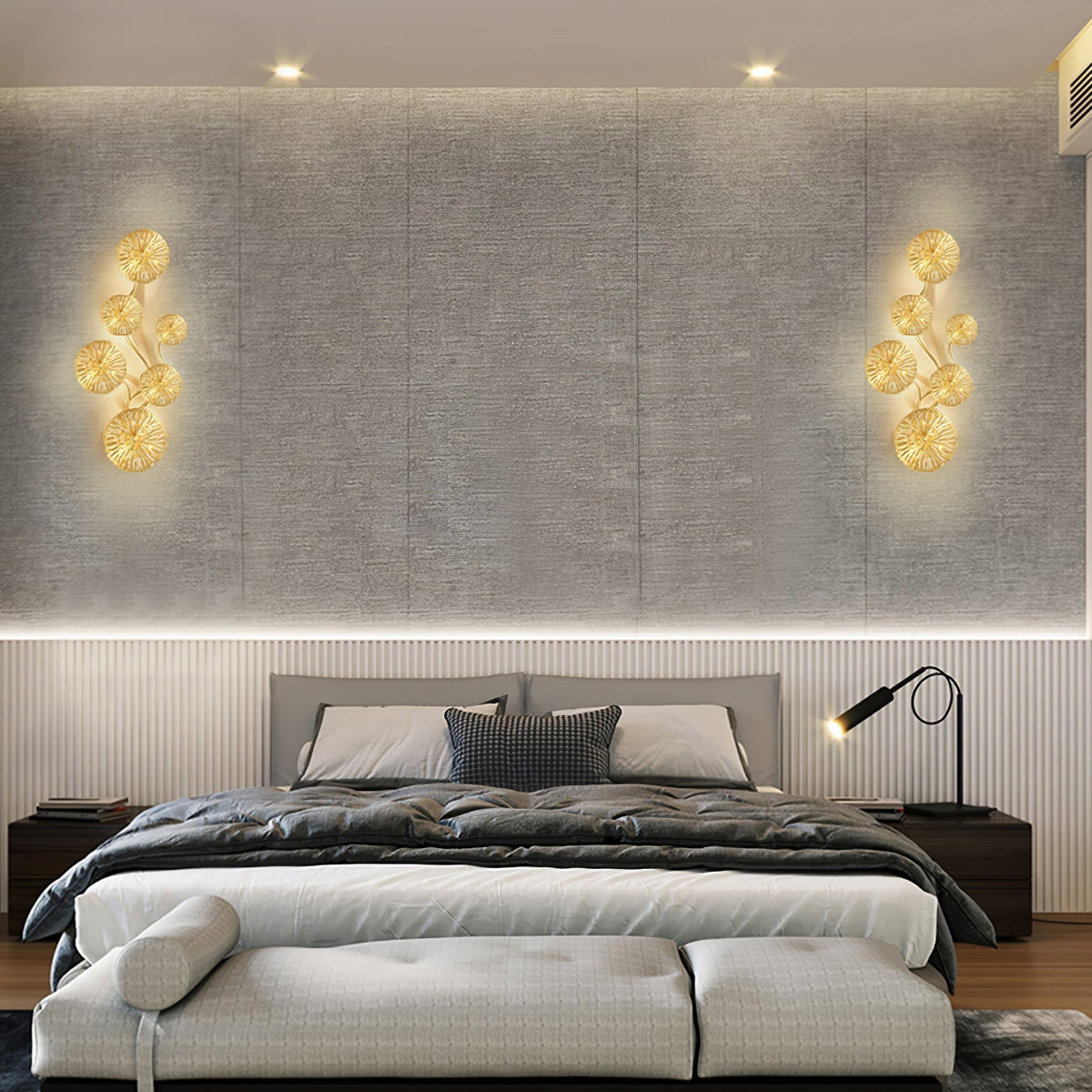 Rylso aplique de pared Lotus Leaf de latón