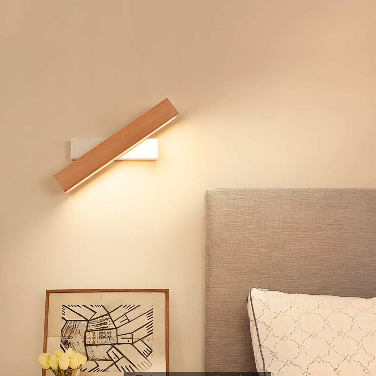 Nave aplique de pared de madera y acrílico