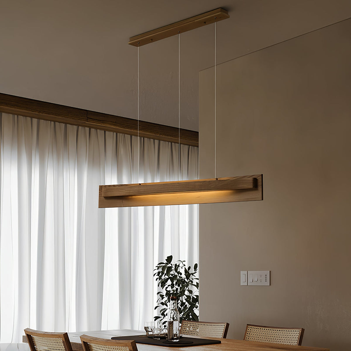 Zaraeyra lámpara colgante minimalista de madera