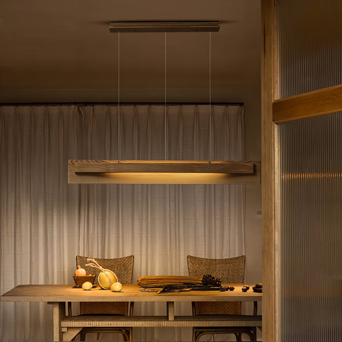 Zaraeyra lámpara colgante minimalista de madera