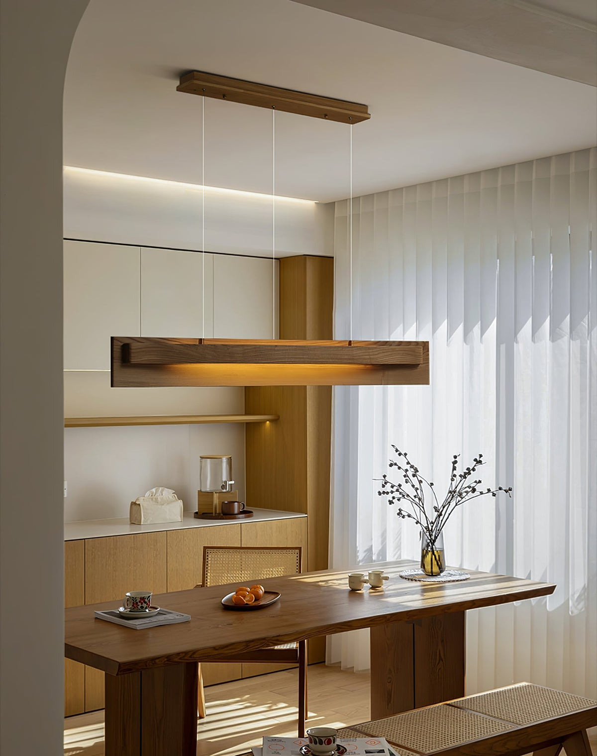 Zaraeyra lámpara colgante minimalista de madera