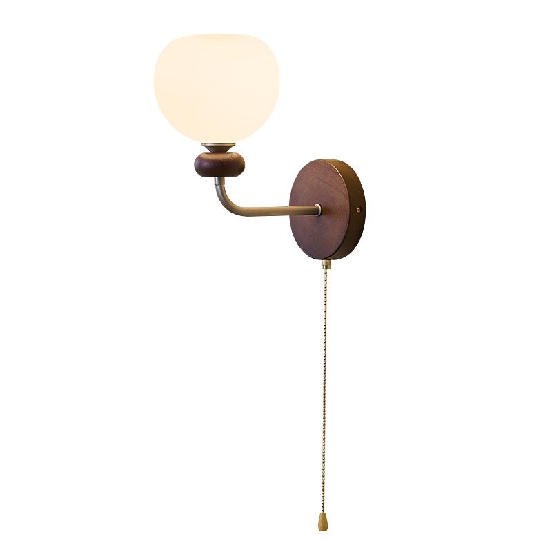 Lucille aplique de pared elegancia de estilo clásico Art vidrio madera