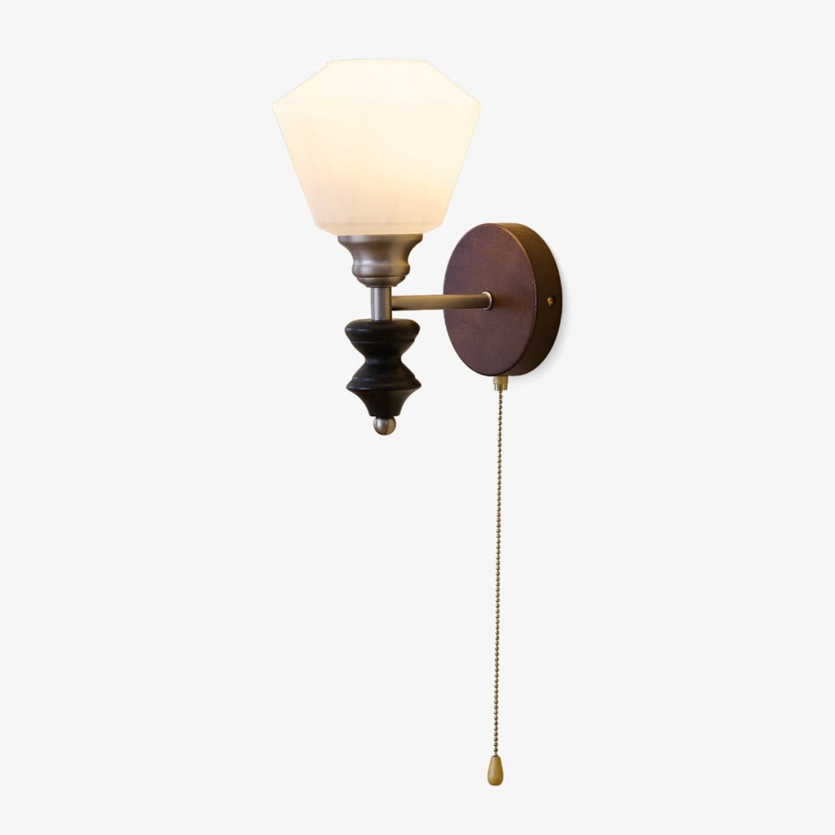 Lucille aplique de pared elegancia de estilo clásico Art vidrio madera