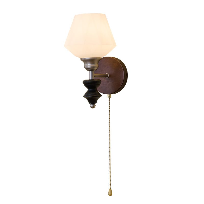 Lucille aplique de pared elegancia de estilo clásico Art vidrio madera