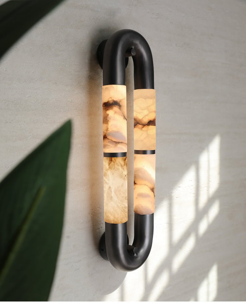 Gloxa Arc Twin aplique de pared alabastro