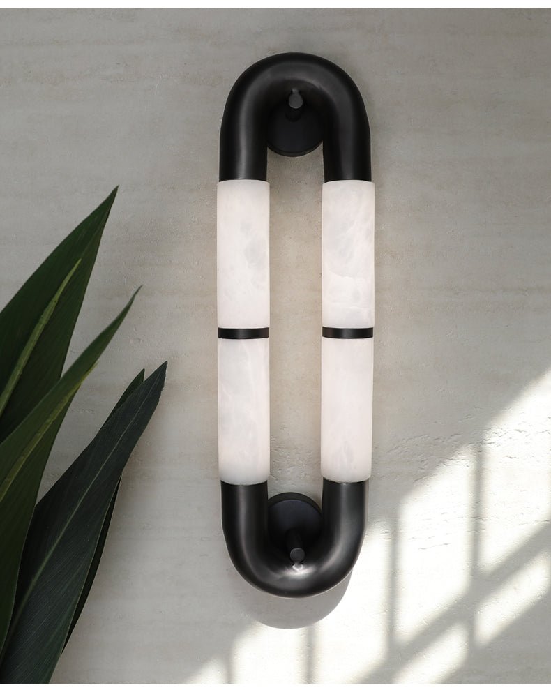 Gloxa Arc Twin aplique de pared alabastro