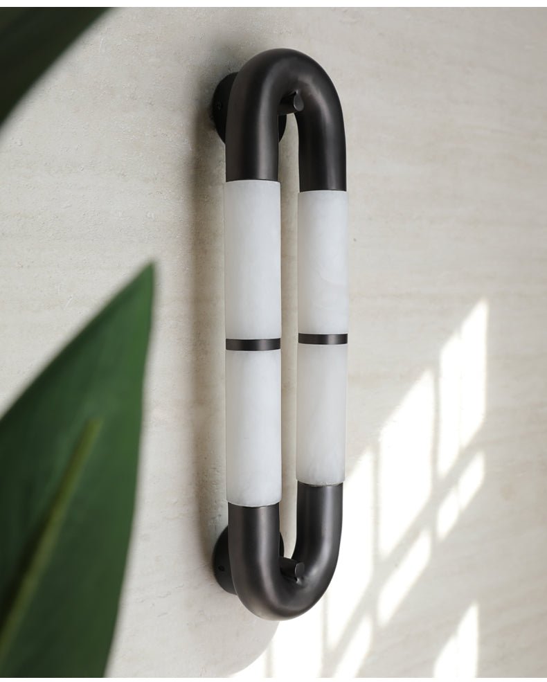 Gloxa Arc Twin aplique de pared alabastro