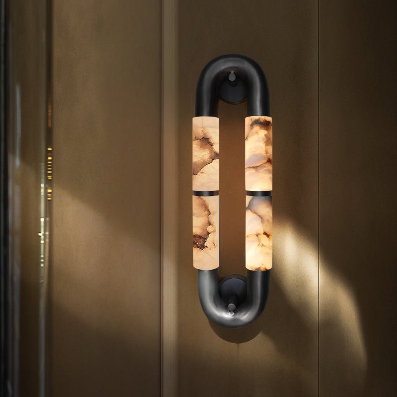 Gloxa Arc Twin aplique de pared alabastro