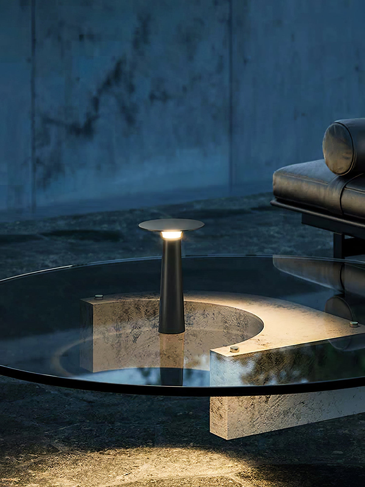 Gwil Disk luminaria exterior para mesa
