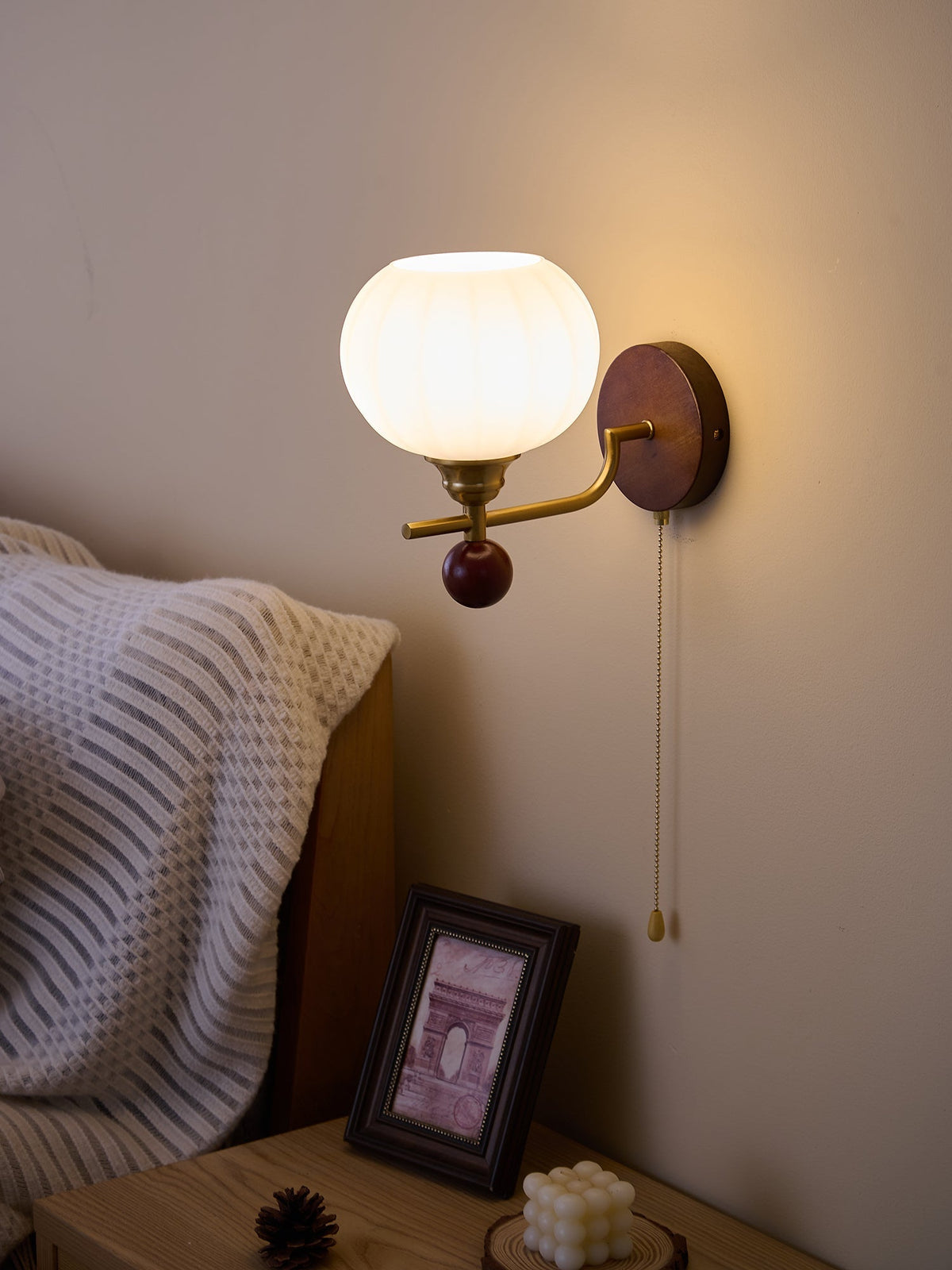 Bobble Aplique de pared Vidrio Madera Premium Nórdico Arte