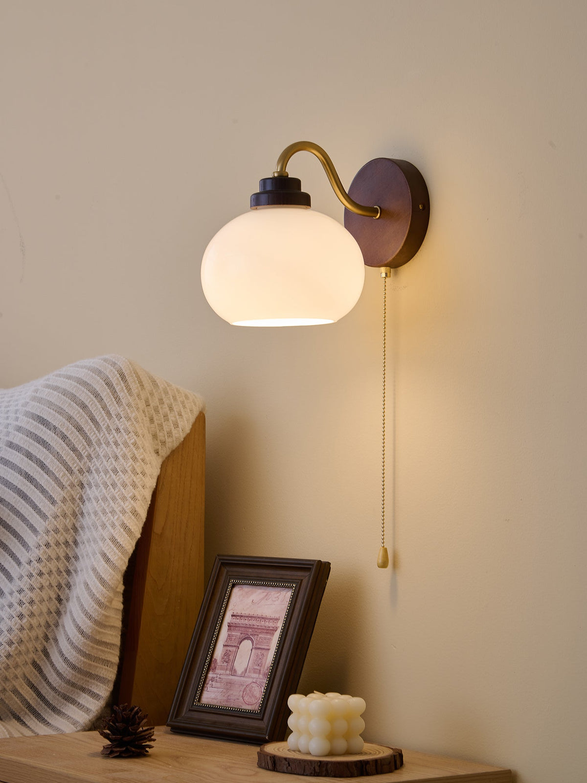 Bobble Aplique de pared Vidrio Madera Premium Nórdico Arte