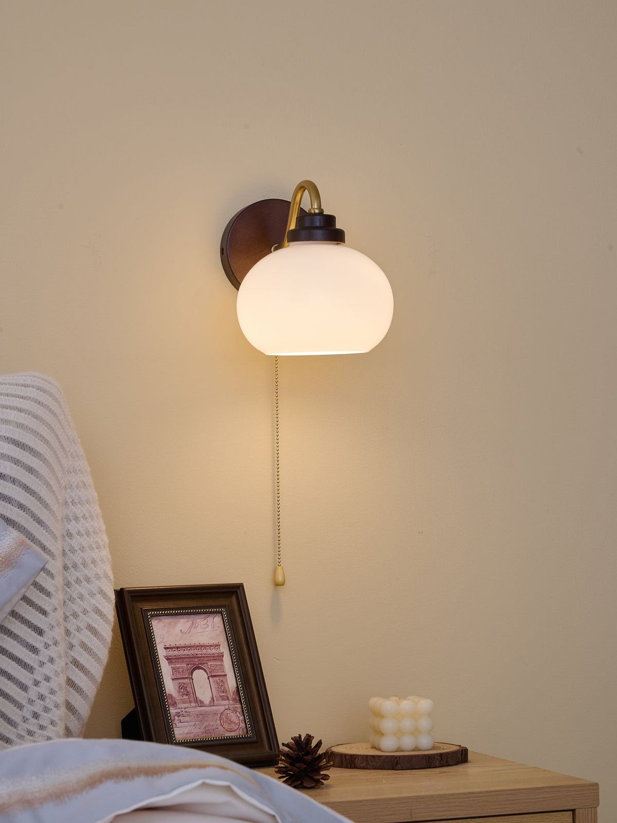 Bobble Aplique de pared Vidrio Madera Premium Nórdico Arte