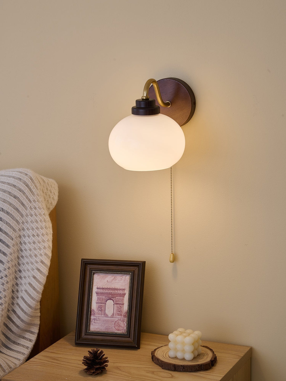 Bobble Aplique de pared Vidrio Madera Premium Nórdico Arte