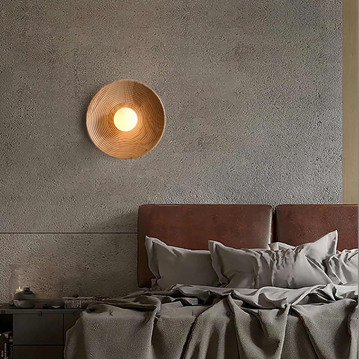 Aldenise aplique de pared de madera estilo nórdico con contorno artístico