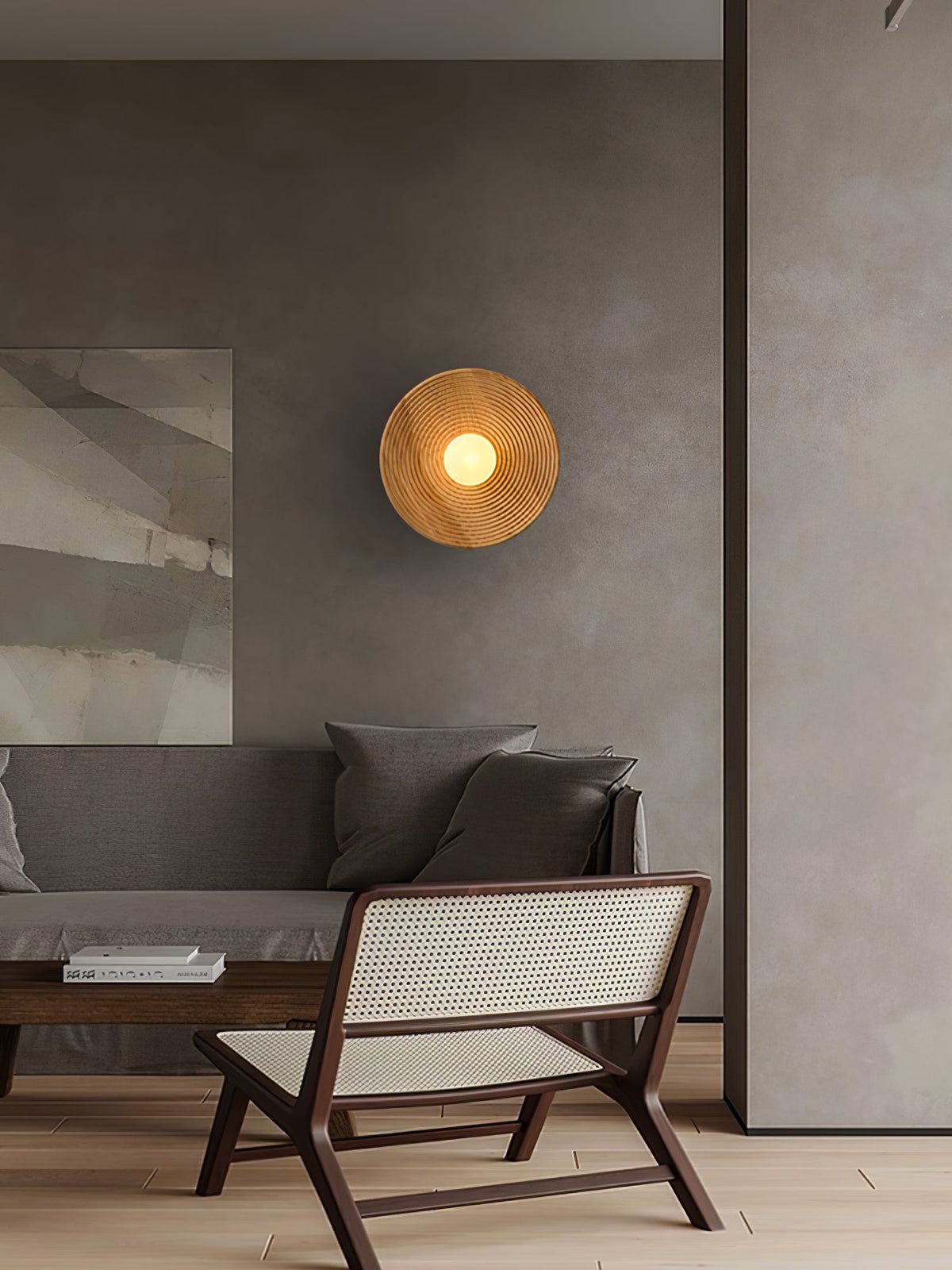Aldenise aplique de pared de madera estilo nórdico con contorno artístico