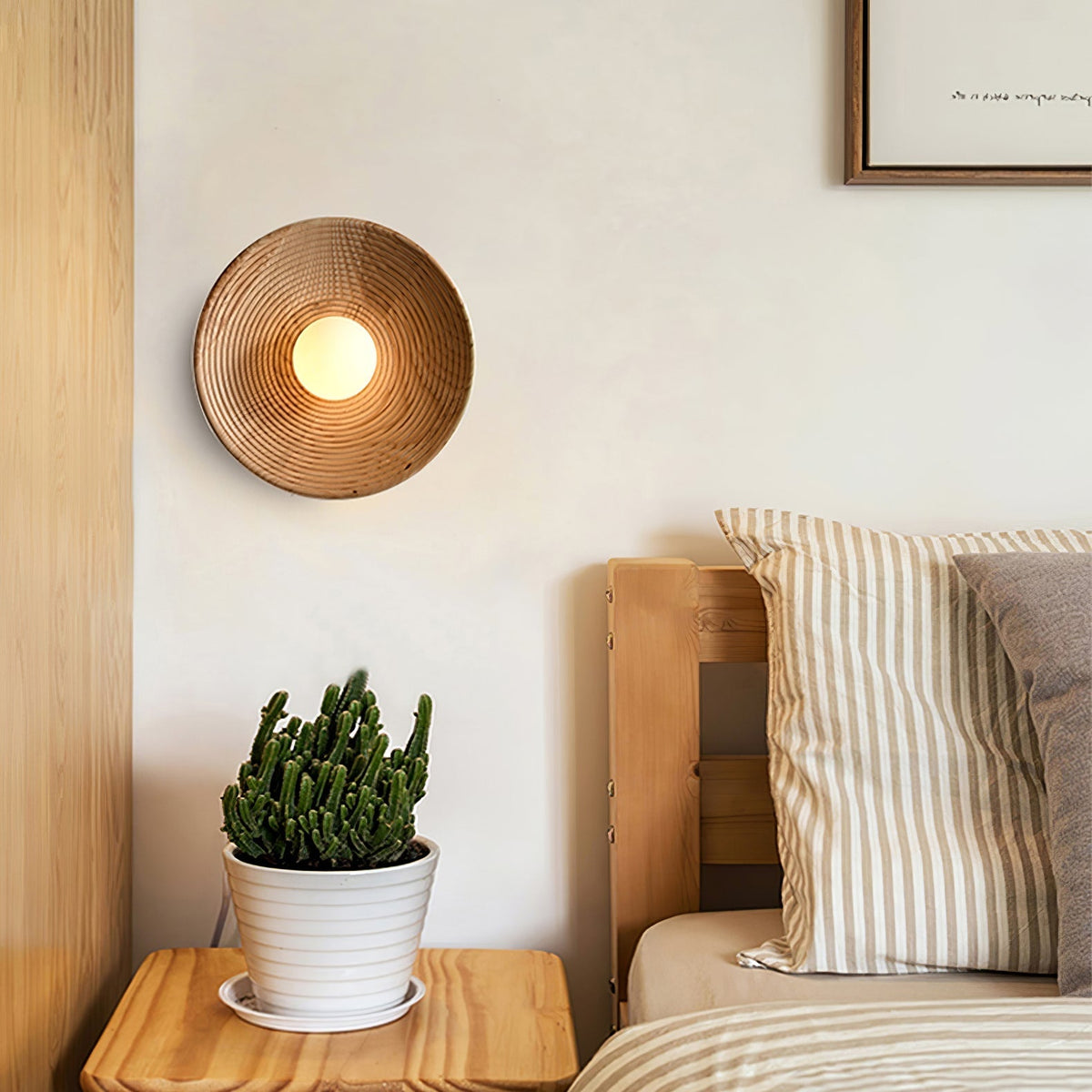 Aldenise aplique de pared de madera estilo nórdico con contorno artístico