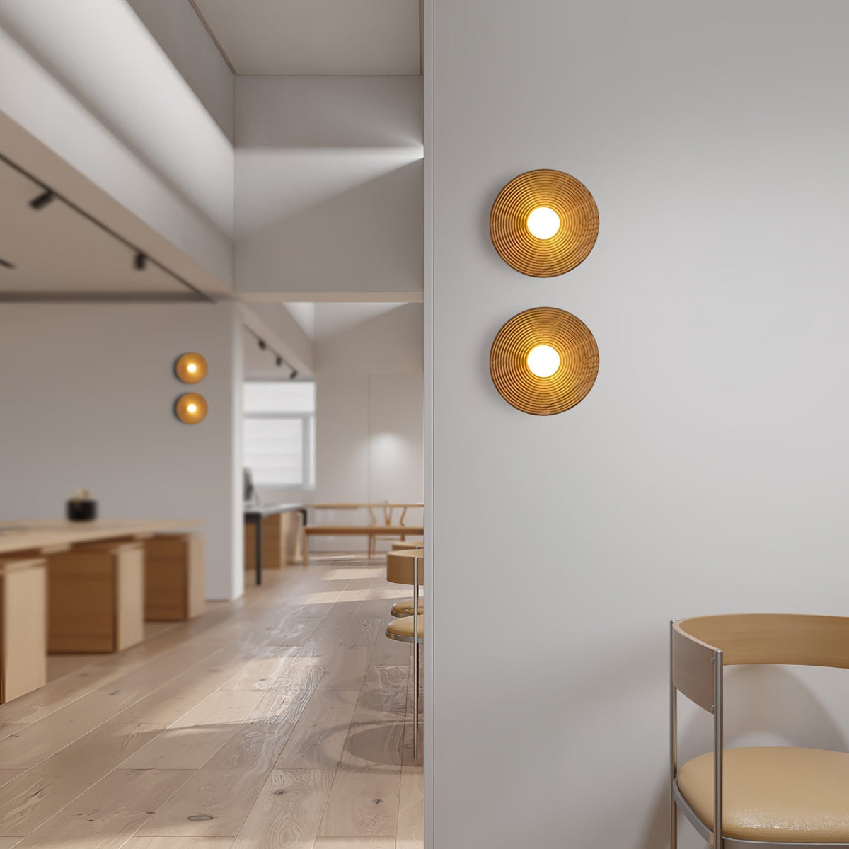 Aldenise aplique de pared de madera estilo nórdico con contorno artístico